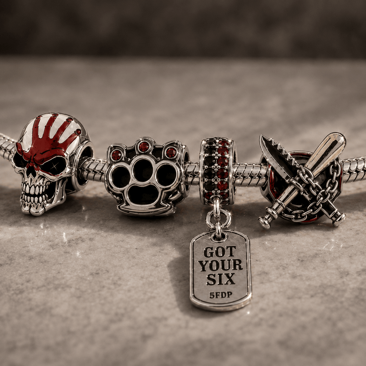 FFDP Silver Charm Bracelet Set NTVA