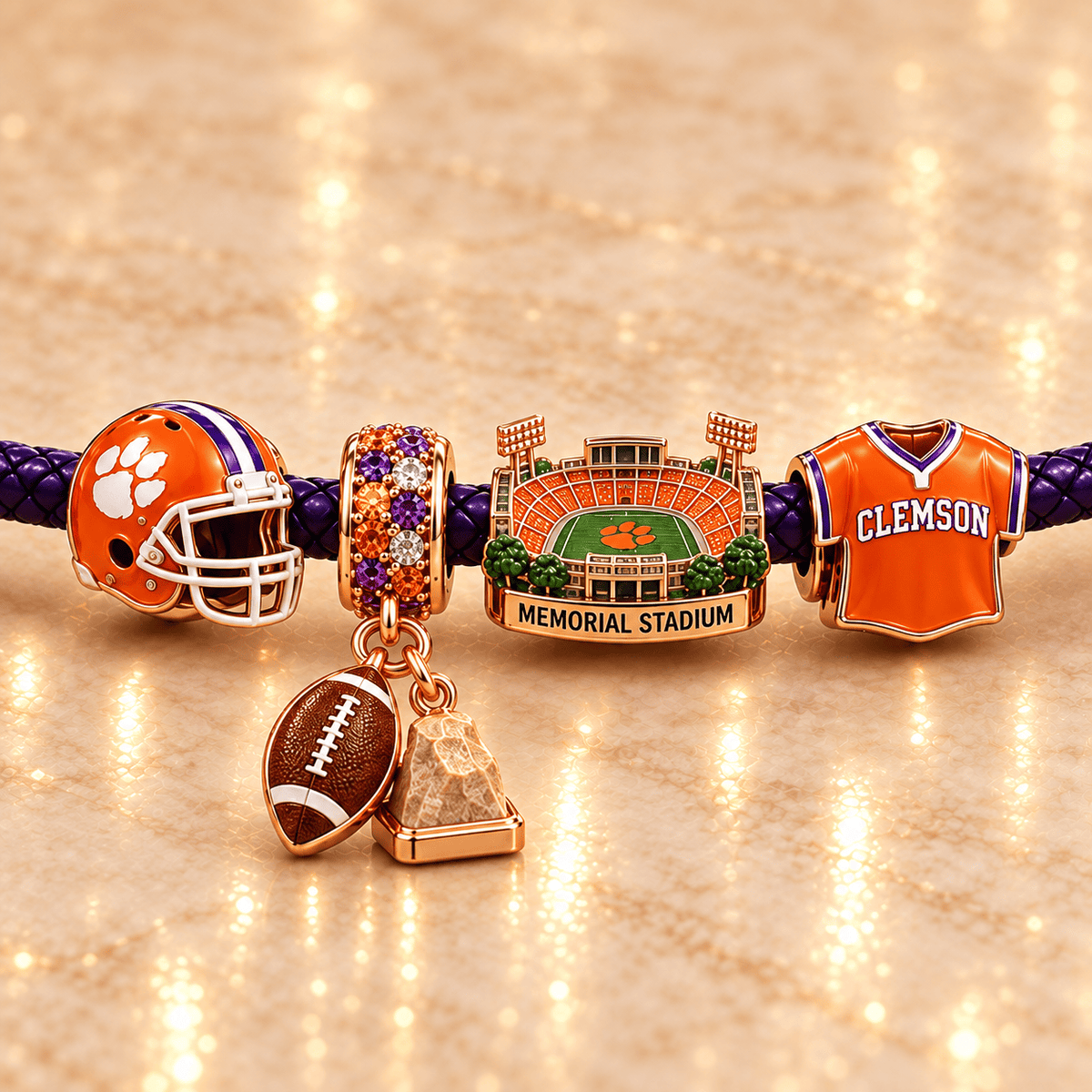CLTK Braided Leather Charm Bracelet Set NHVH