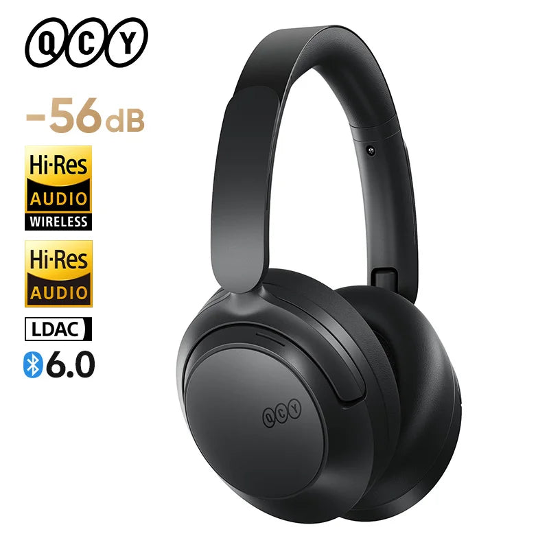 QCY H3S Over Ear Headphone Wireless Bluetooth 6.0 Hi-Res LDAC Spatial Sound Earphone Dual Driver -56dB Adaptive ANC Headset 102H