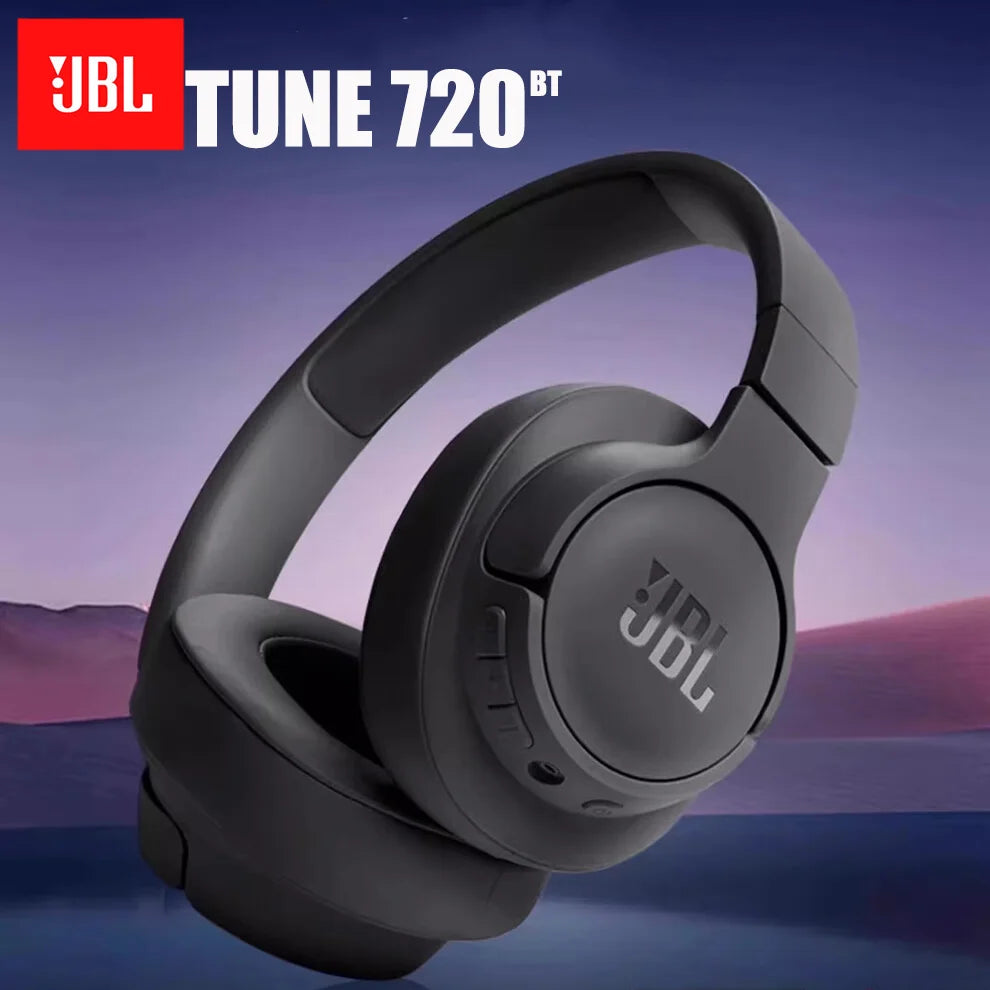 JBL TUNE 720BT Original Authentic Wireless Bluetooth Over-ear Style Headphones Foldable Multi-point Connection for Sports Music