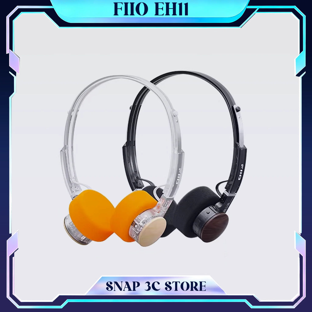 FiiO EH11 Real Wood Bluetooth 6.0 Headphones Retro Over-Ear LDAC Hi-Res Audio Wireless Gaming Headset Low Latency Audiophile